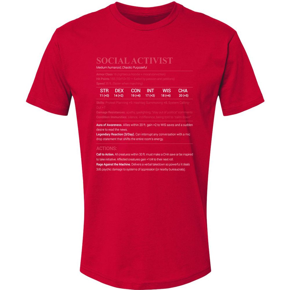 Social Activist Premium Unisex T-Shirt - Red - 6