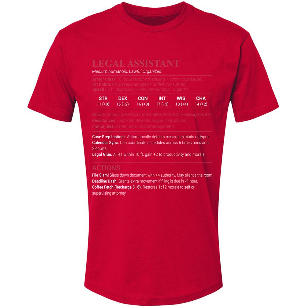 Legal Assistant Premium Unisex T-Shirt - Red - 6