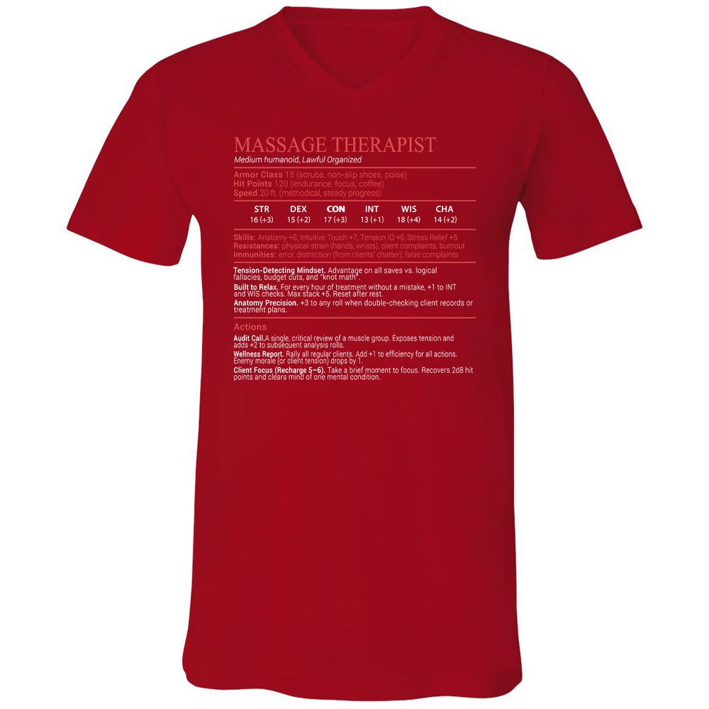 Massage Therapist Stats Block - Red - 6