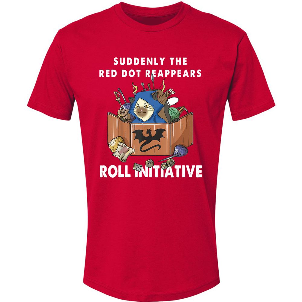 Suddenly The Red Dot Reappears Roll Initiative Premium Unisex T-Shirt - Red - 6
