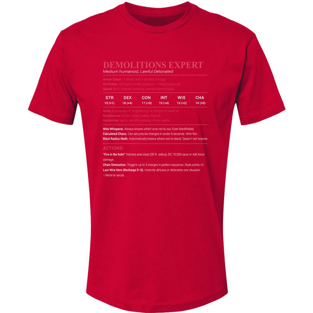 DEMOLITIONS EXPERT Premium Unisex T-Shirt - Red - 6