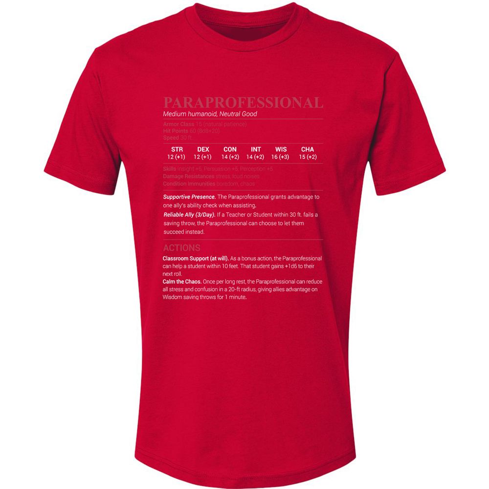 Paraprofessional Premium Unisex T-Shirt - Red - 6