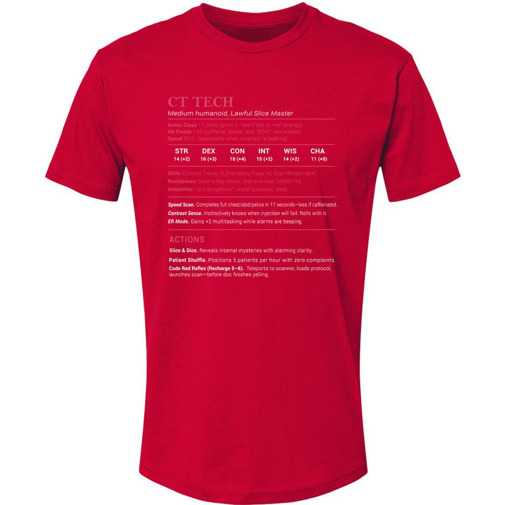 CT Tech Stats Premium Unisex T-Shirt - Red - 6
