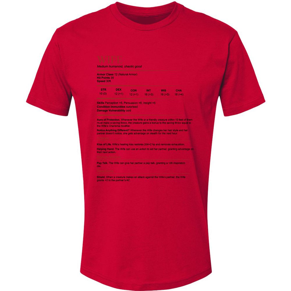 Wife White Premium Unisex T-Shirt - Red - 6