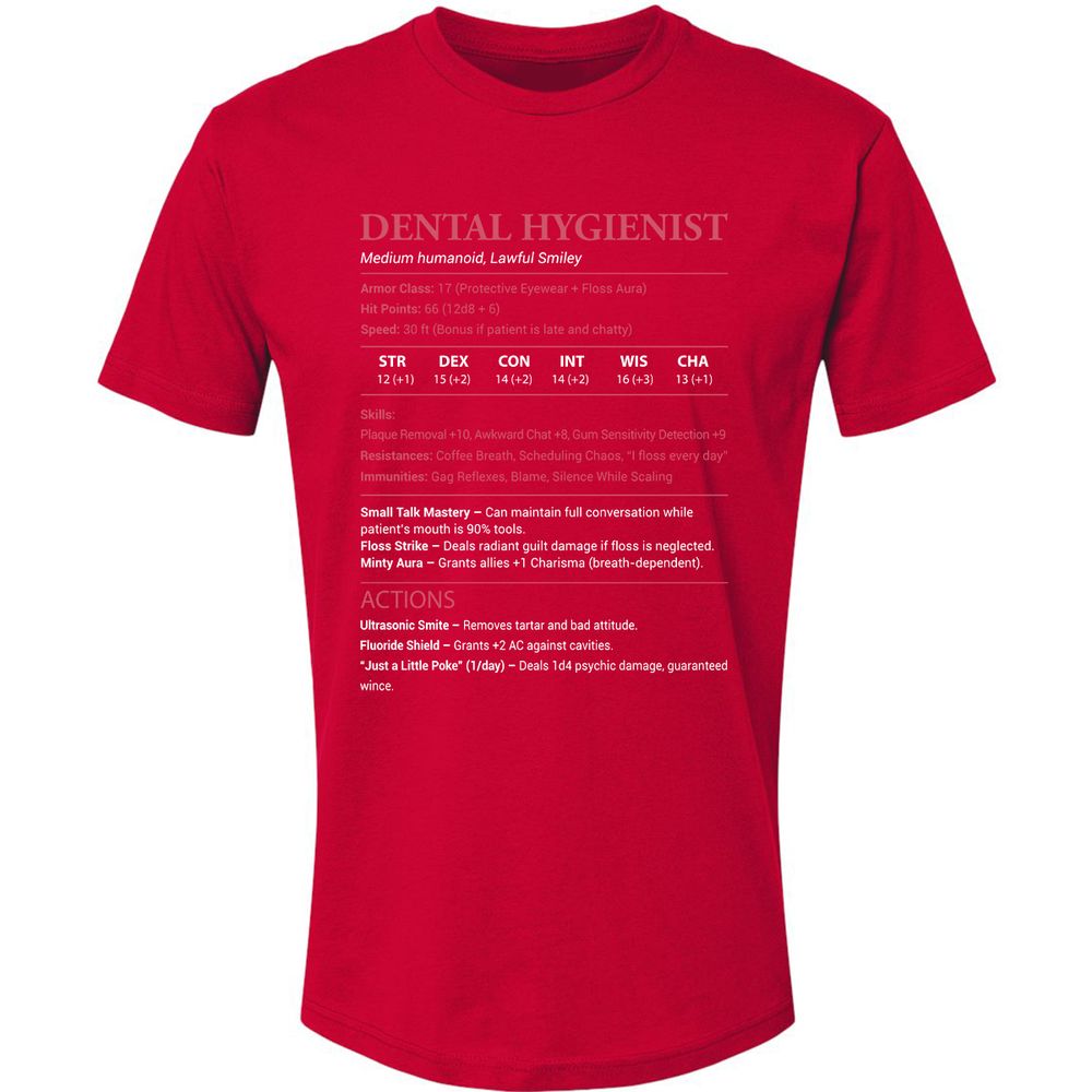 Dental Hygienist Premium Unisex T-Shirt - Red - 6