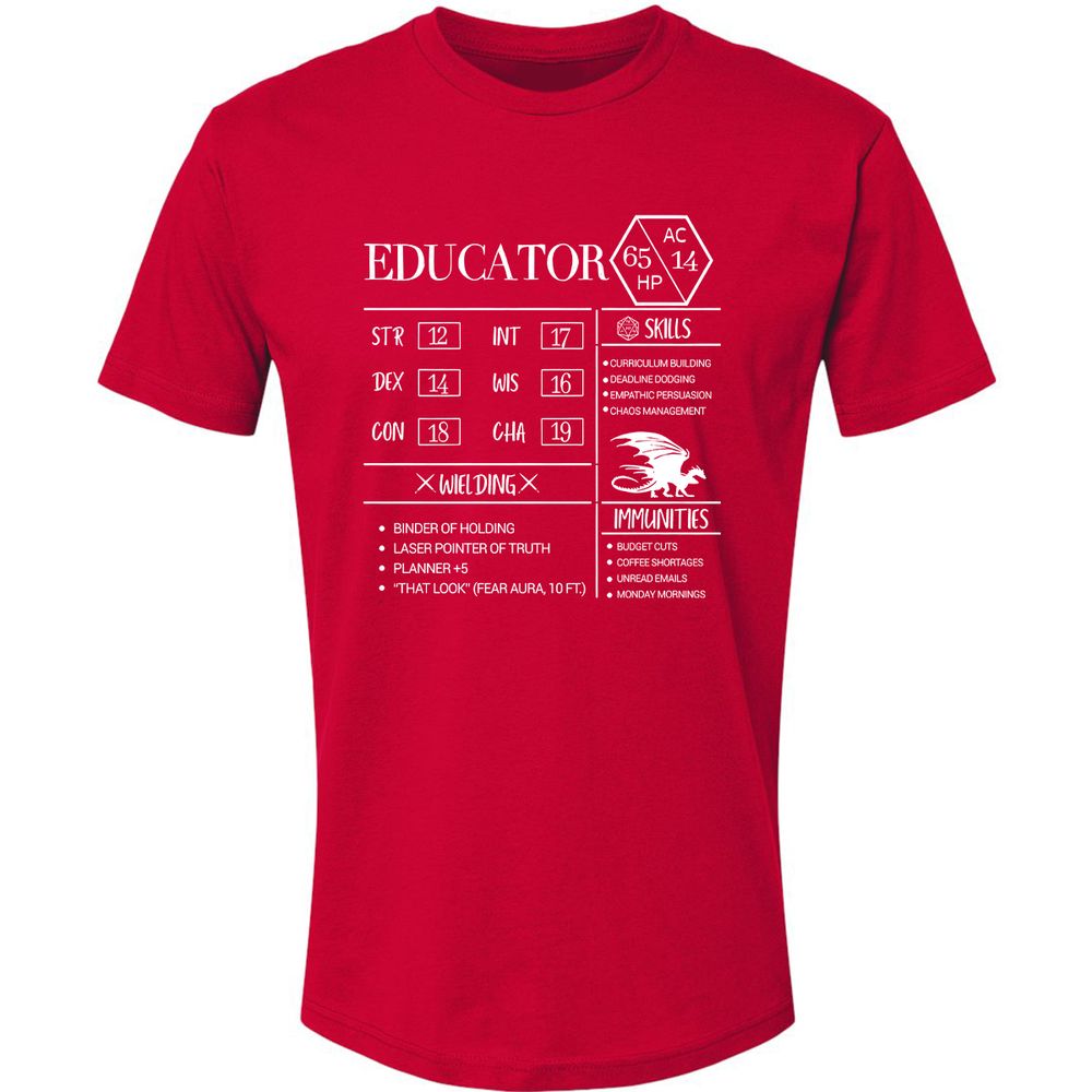 Educator New Premium Unisex T-Shirt - Red - 6