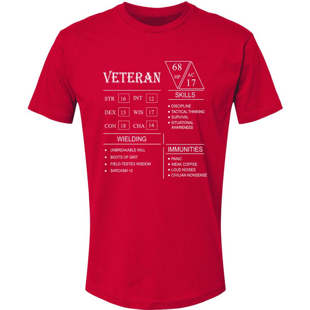 Veteran New Premium Unisex T-Shirt - Red - 6