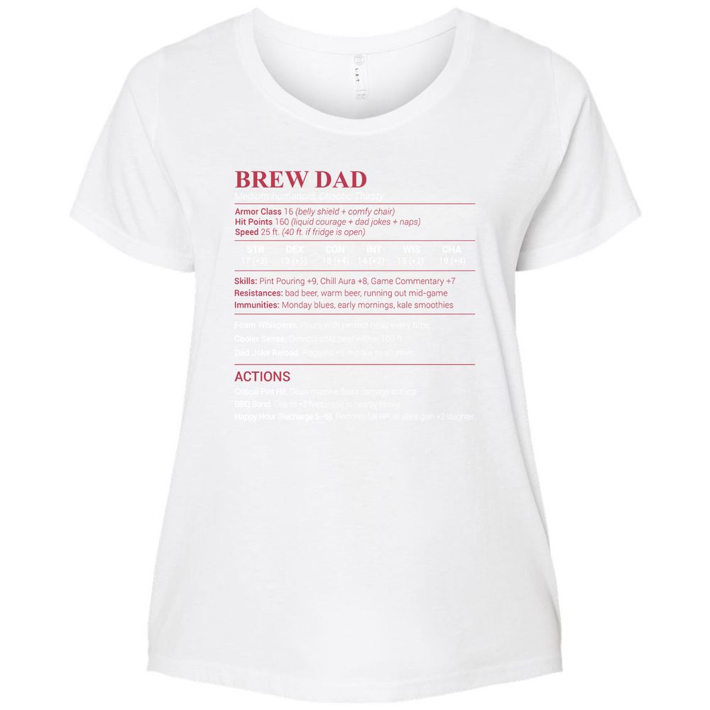 Brew Dad Ladies Curvy Jersey - White - 6