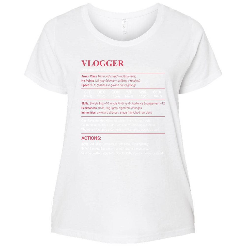 Vlogger Ladies Curvy Jersey - White - 6
