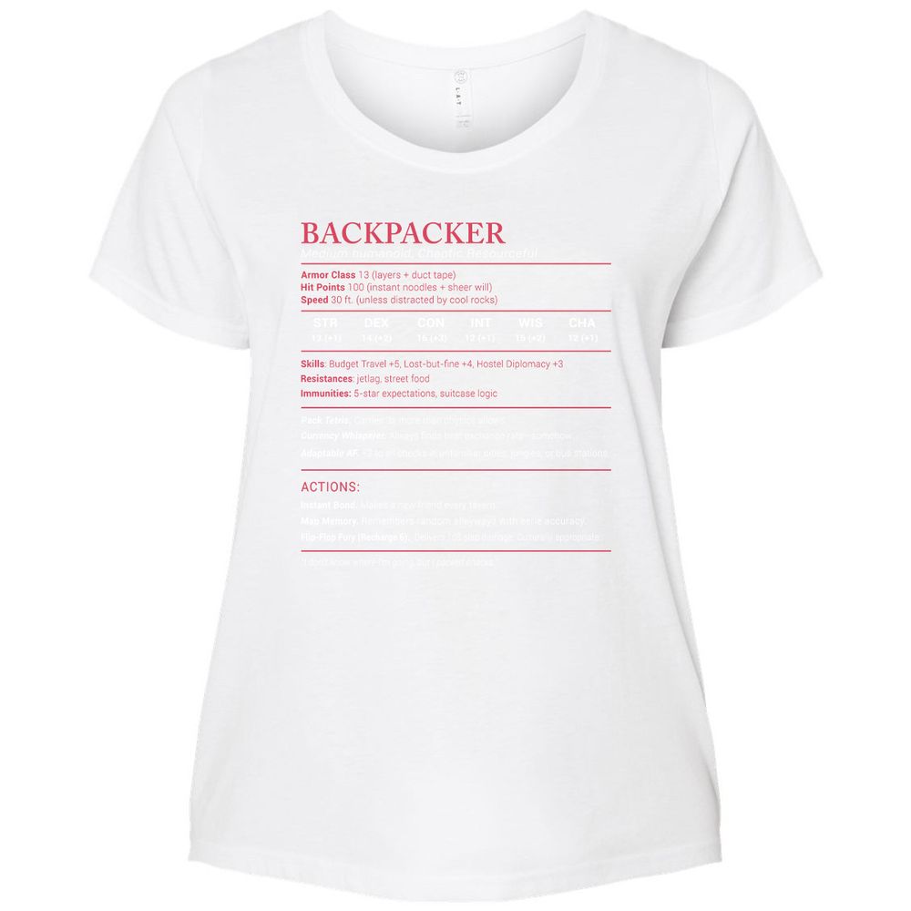 Backpacker Stats Ladies Curvy Jersey - White - 6