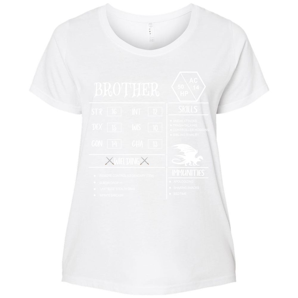 Brother Stats Ladies Curvy Jersey - White - 6