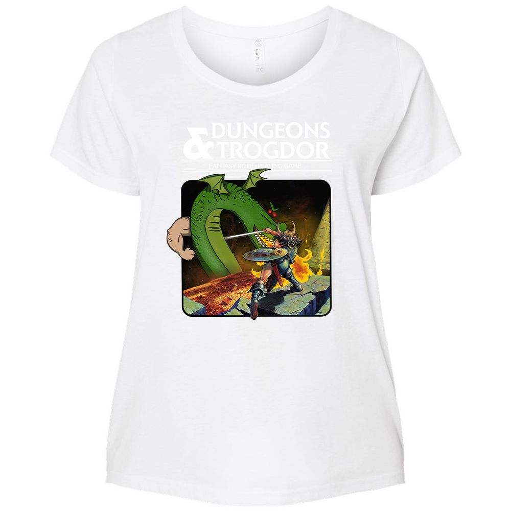 Trogdor Ladies Curvy Jersey - White - 6