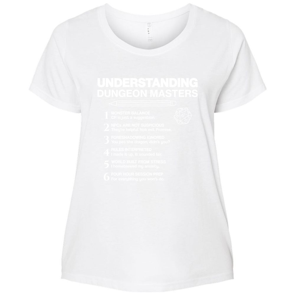Understanding Dungeon Masters Ladies Curvy Jersey - White - 6