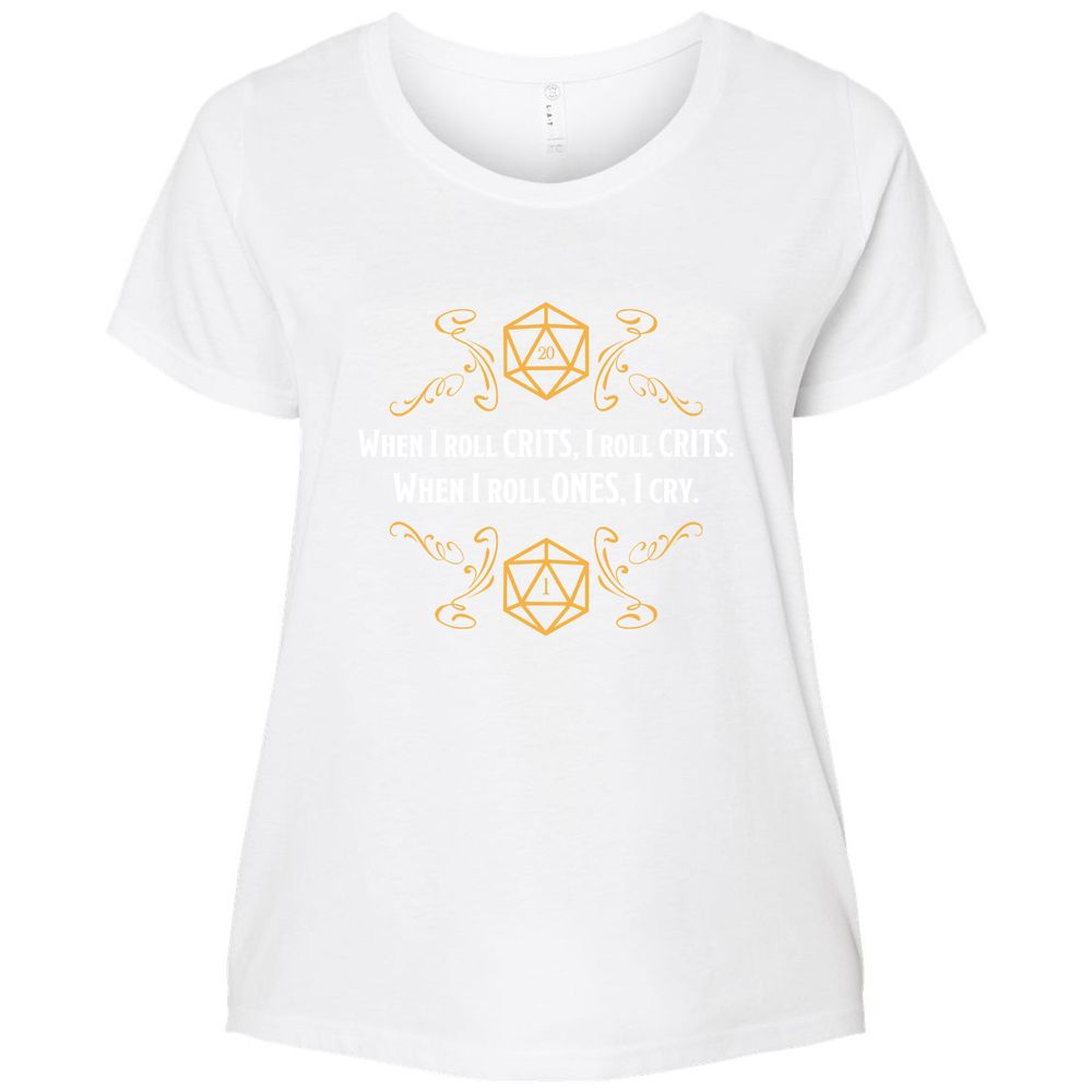 When I Roll Crits Ladies Curvy Jersey - White - 6