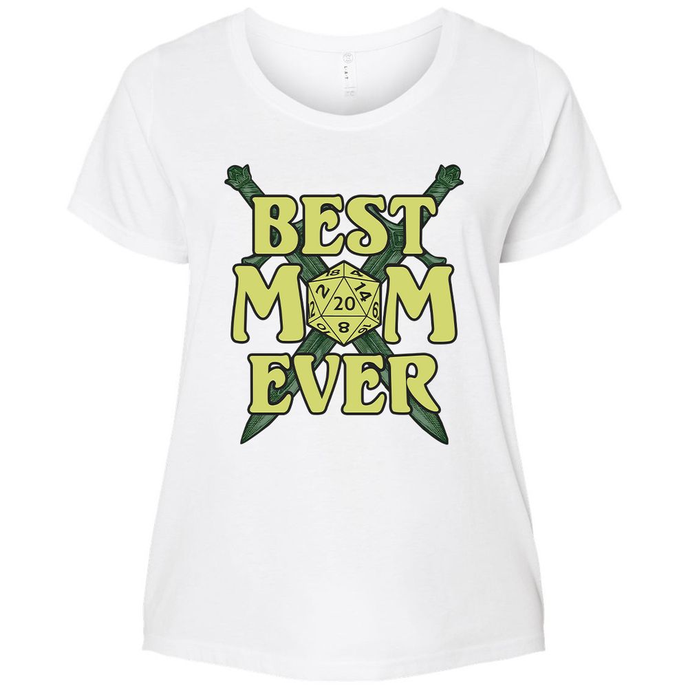 Best Mom Ever Ladies Curvy Jersey - White - 6