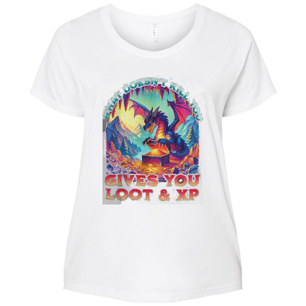 What Doesn't Kill You Give You Loot & XP Ladies Curvy Jersey - White - 6