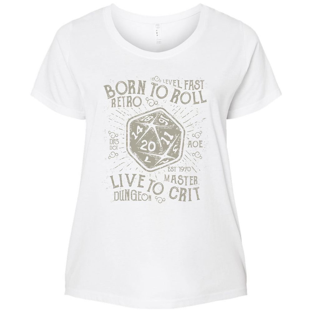 Born To Roll Live To Crit Ladies Curvy Jersey - White - 6