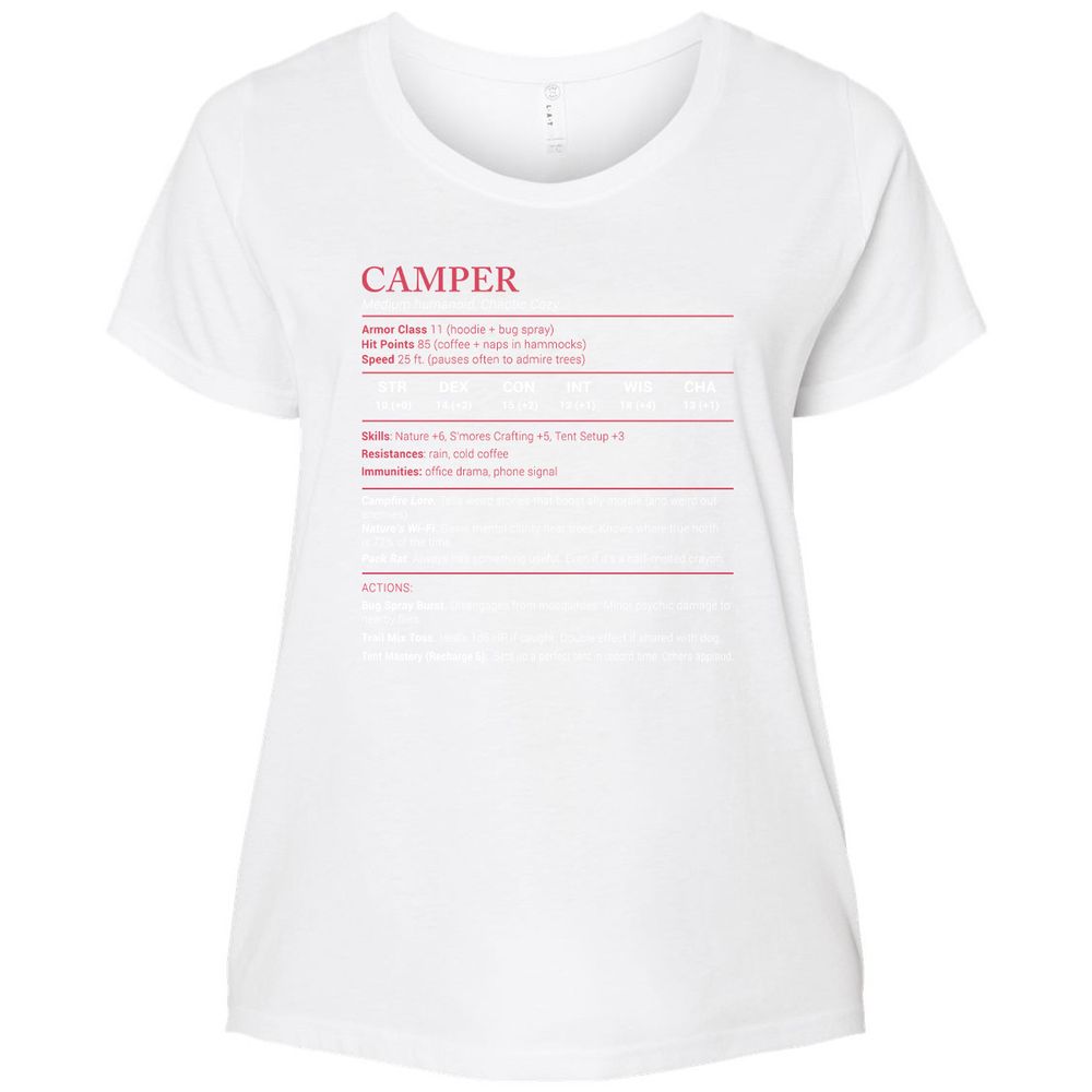 Camper Stats Ladies Curvy Jersey - White - 6