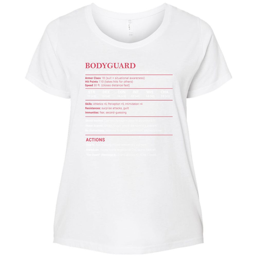 Bodyguard Stats Ladies Curvy Jersey - White - 6