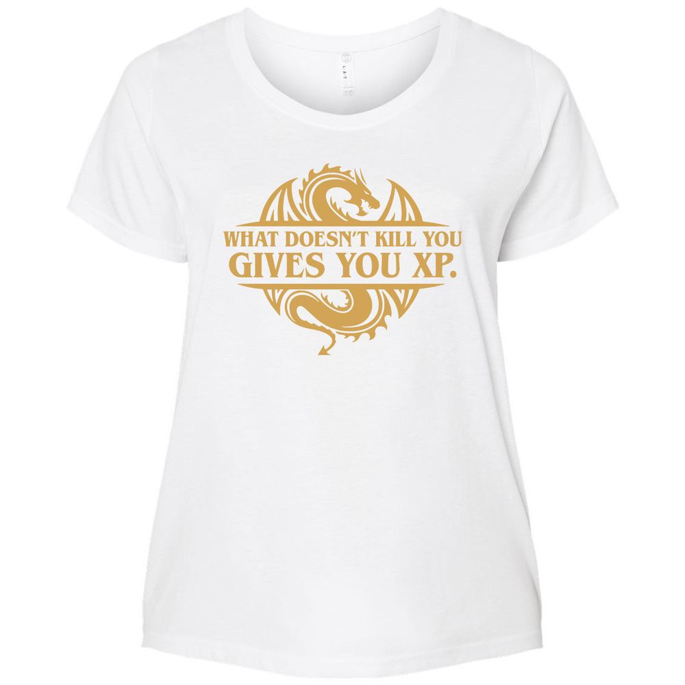 What Doesn't Kill You Gives You XP Ladies Curvy Jersey - White - 6