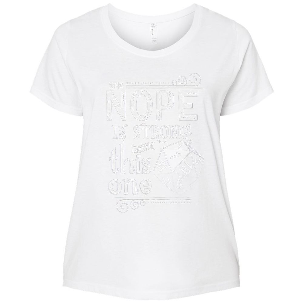 The NOPE is Strong with This One Ladies Curvy Jersey - White - 6