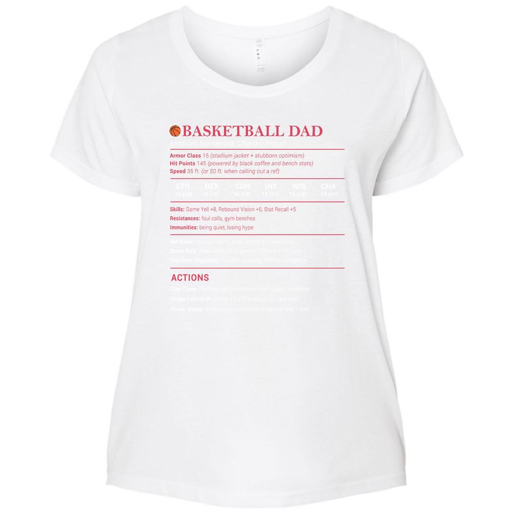 Basketball Dad Ladies Curvy Jersey - White - 6