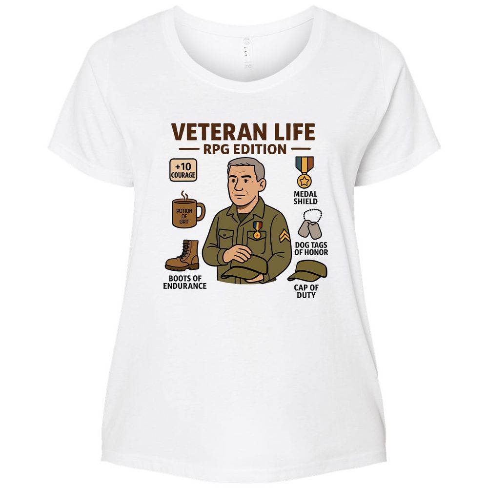Veteran Life RPG Edition Ladies Curvy Jersey - White - 6