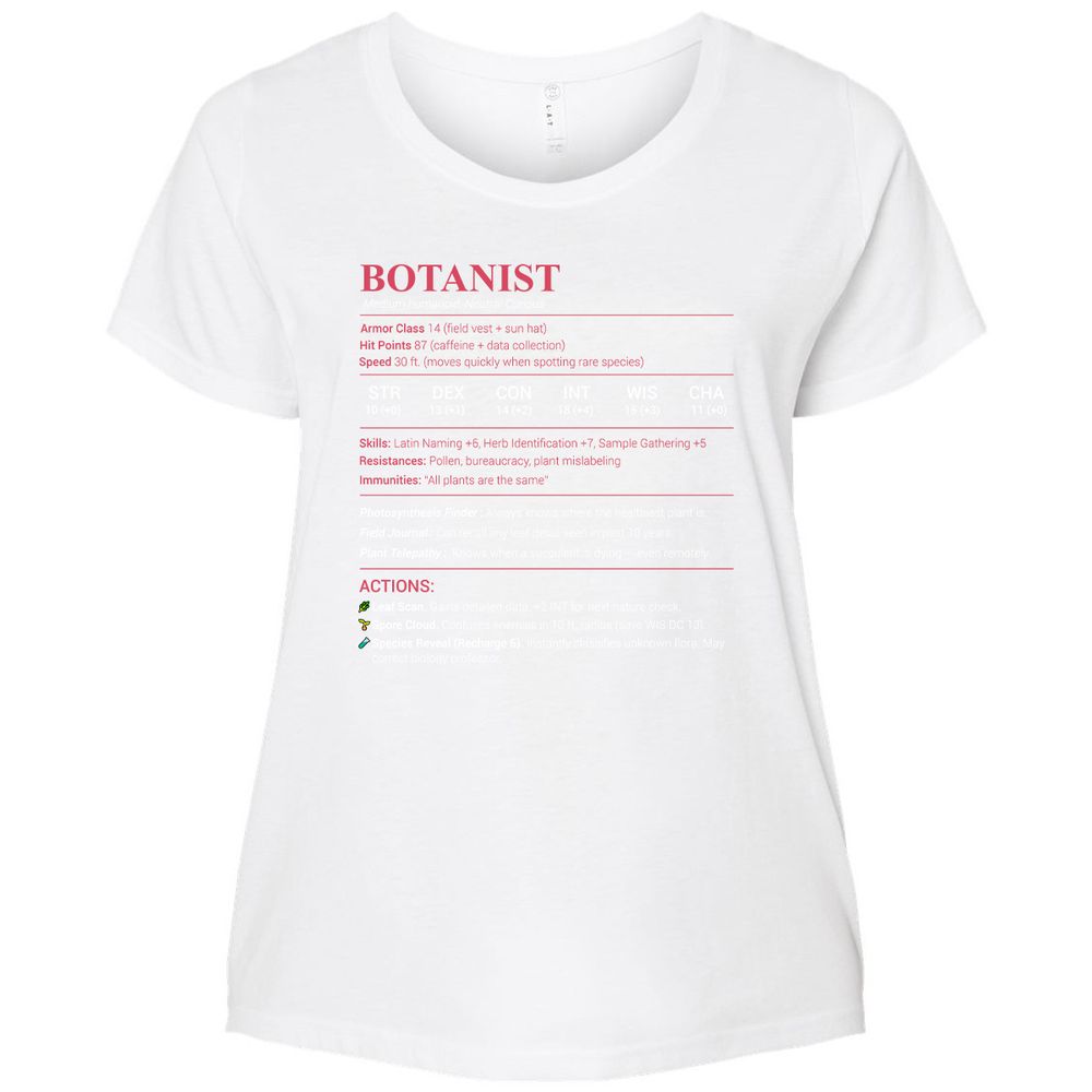 Botanist Stats Ladies Curvy Jersey - White - 6