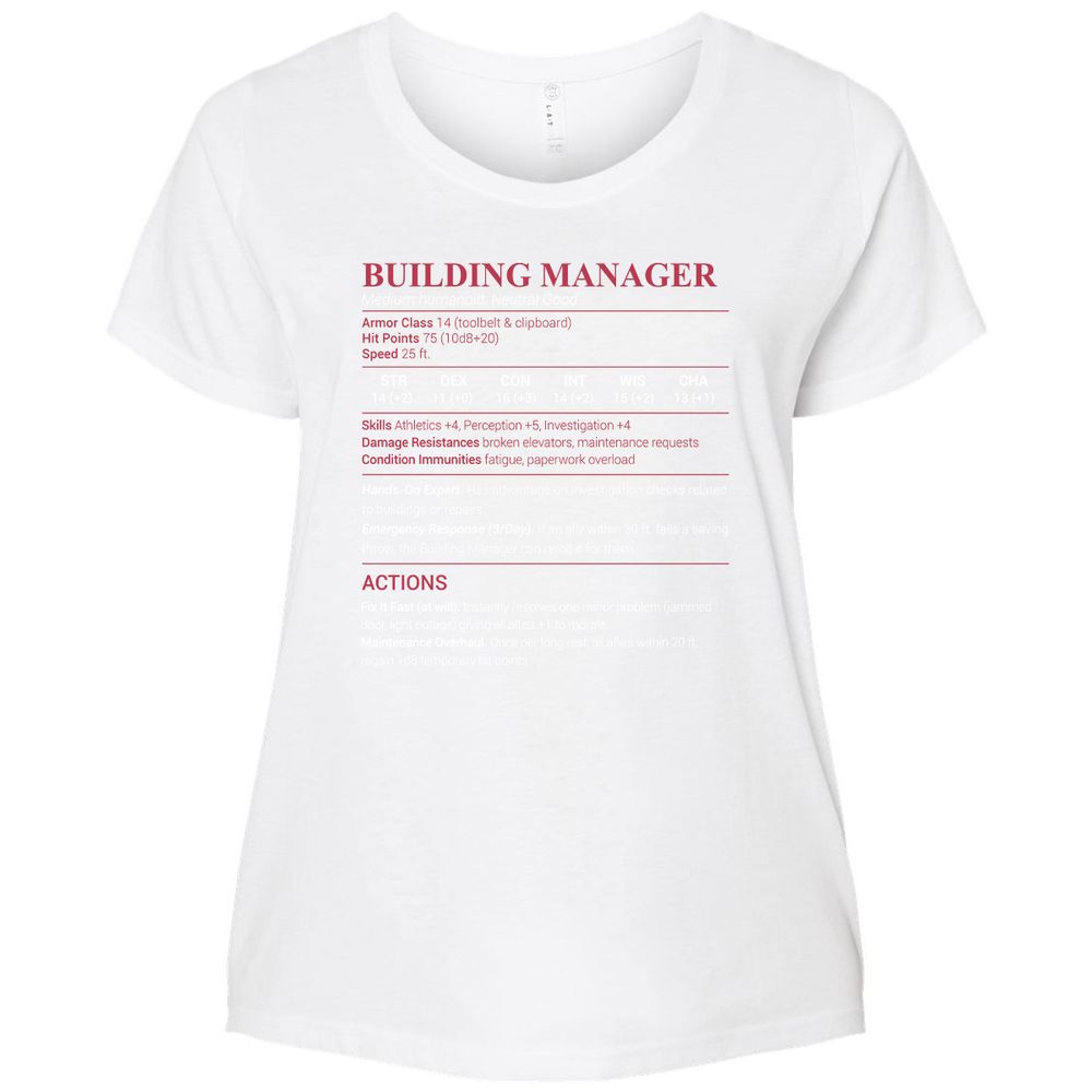 Building Manager Ladies Curvy Jersey - White - 6