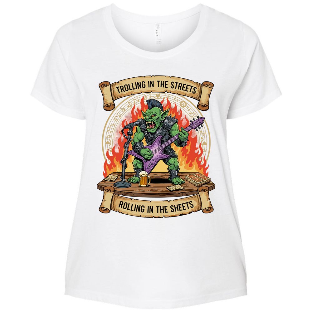 Trolling in the Streets Ladies Curvy Jersey - White - 6