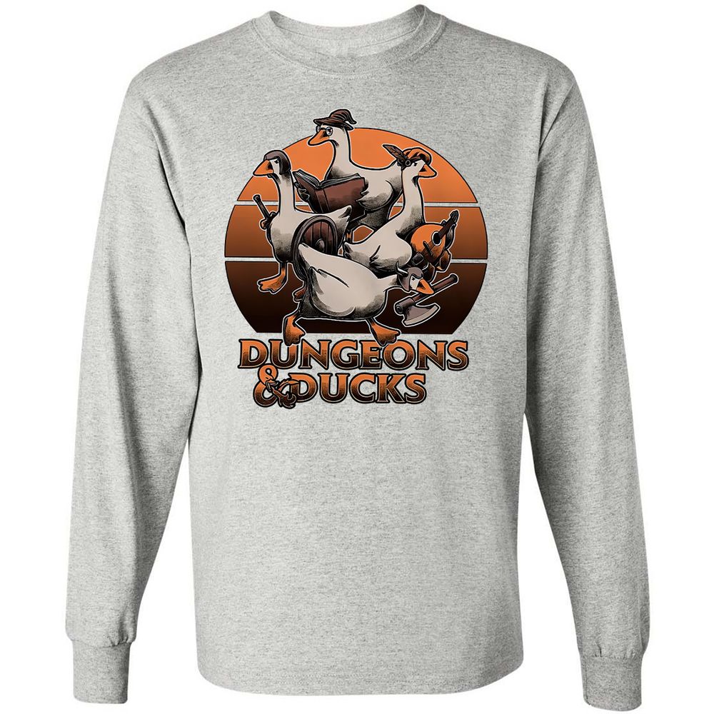 Dungeons And Ducks Long Sleeve T-Shirt - Ash - 7