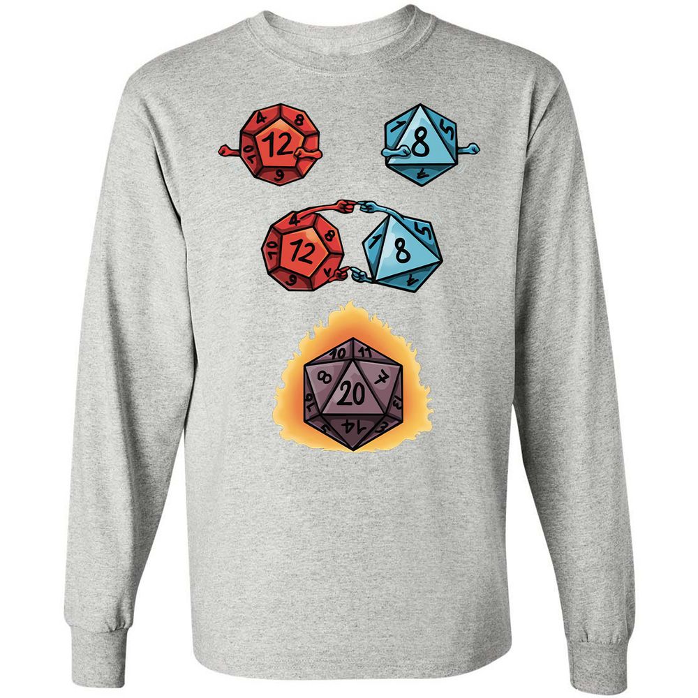Dice Fusion RPG Long Sleeve T-Shirt - Ash - 7