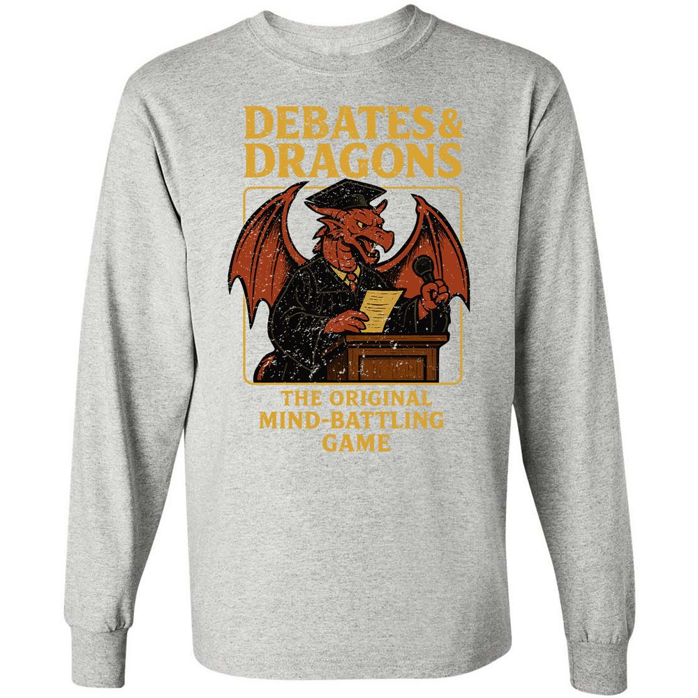 Debates & Dragons Long Sleeve T-Shirt - Ash - 7