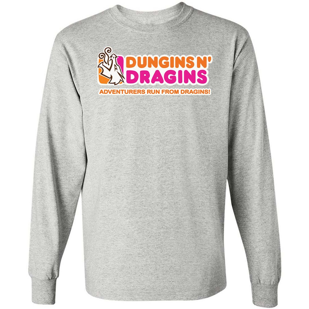 Dungins & Dragins Long Sleeve T-Shirt - Ash - 7