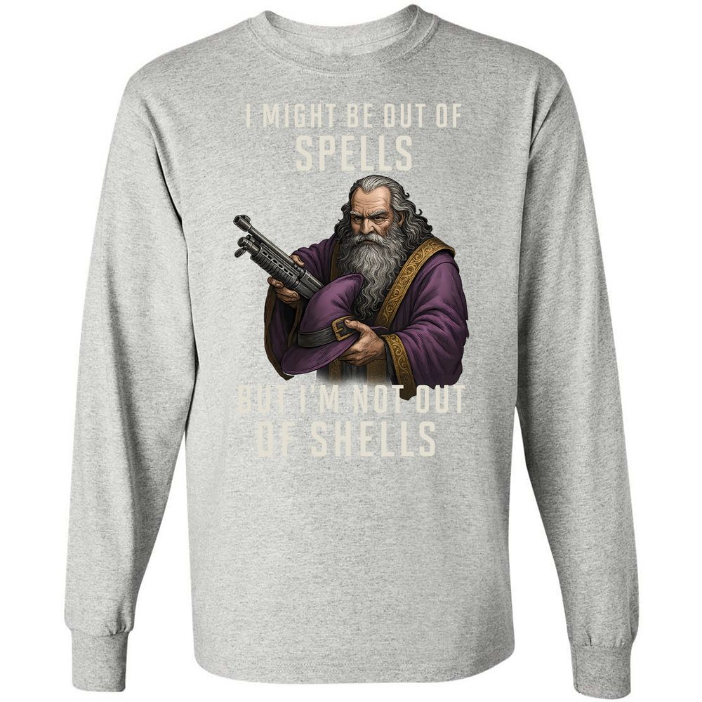 Not Out Of Shells Long Sleeve T-Shirt - Ash - 7