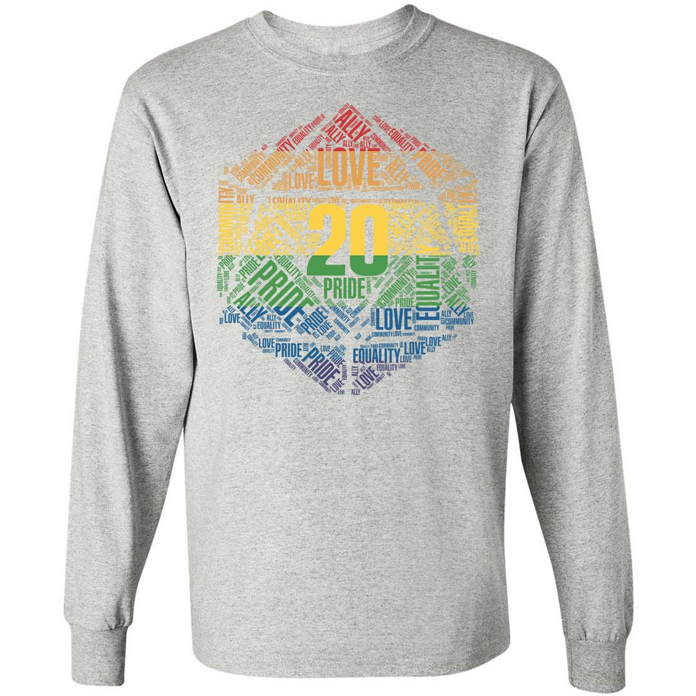 D20 Pride Long Sleeve T-Shirt - Ash - 7