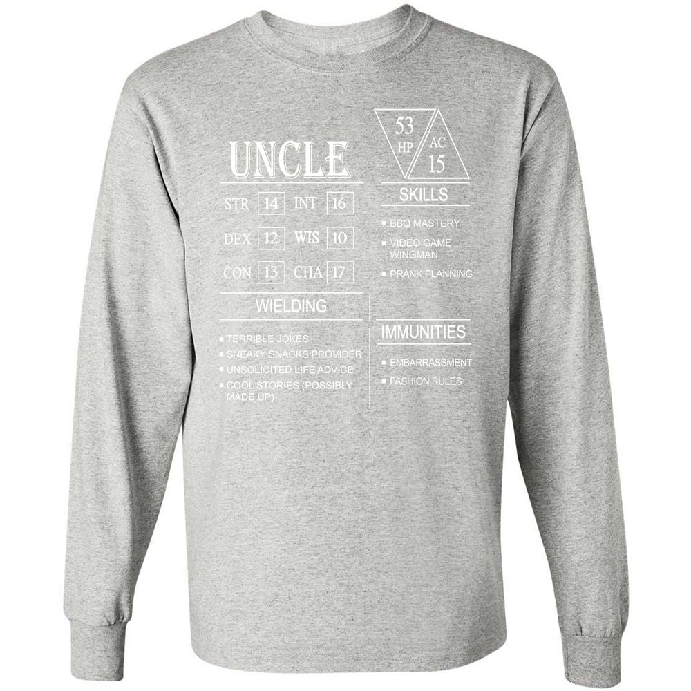 Uncle Stats Long Sleeve T-Shirt - Ash - 7