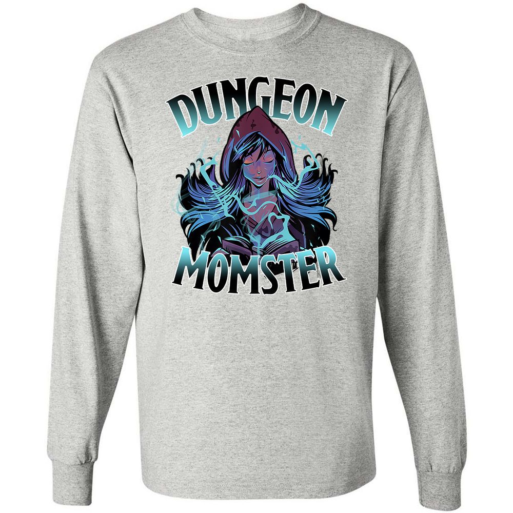 Dungeon Momster Long Sleeve T-Shirt - Ash - 7