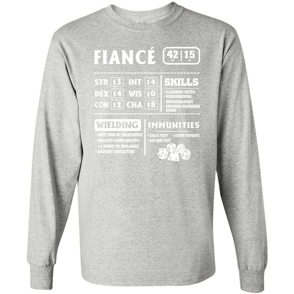 Fiance Stats Long Sleeve T-Shirt - Ash - 7