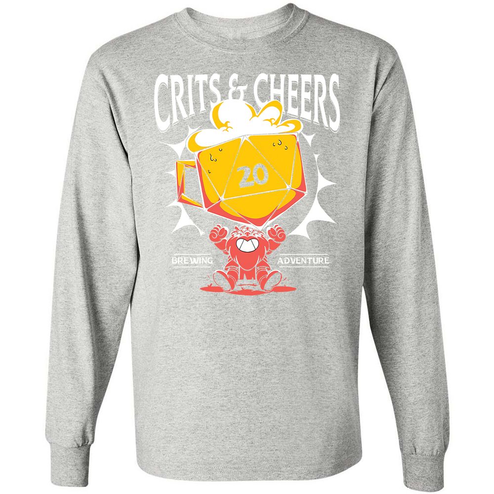 Crits & Cheers Long Sleeve T-Shirt - Ash - 7
