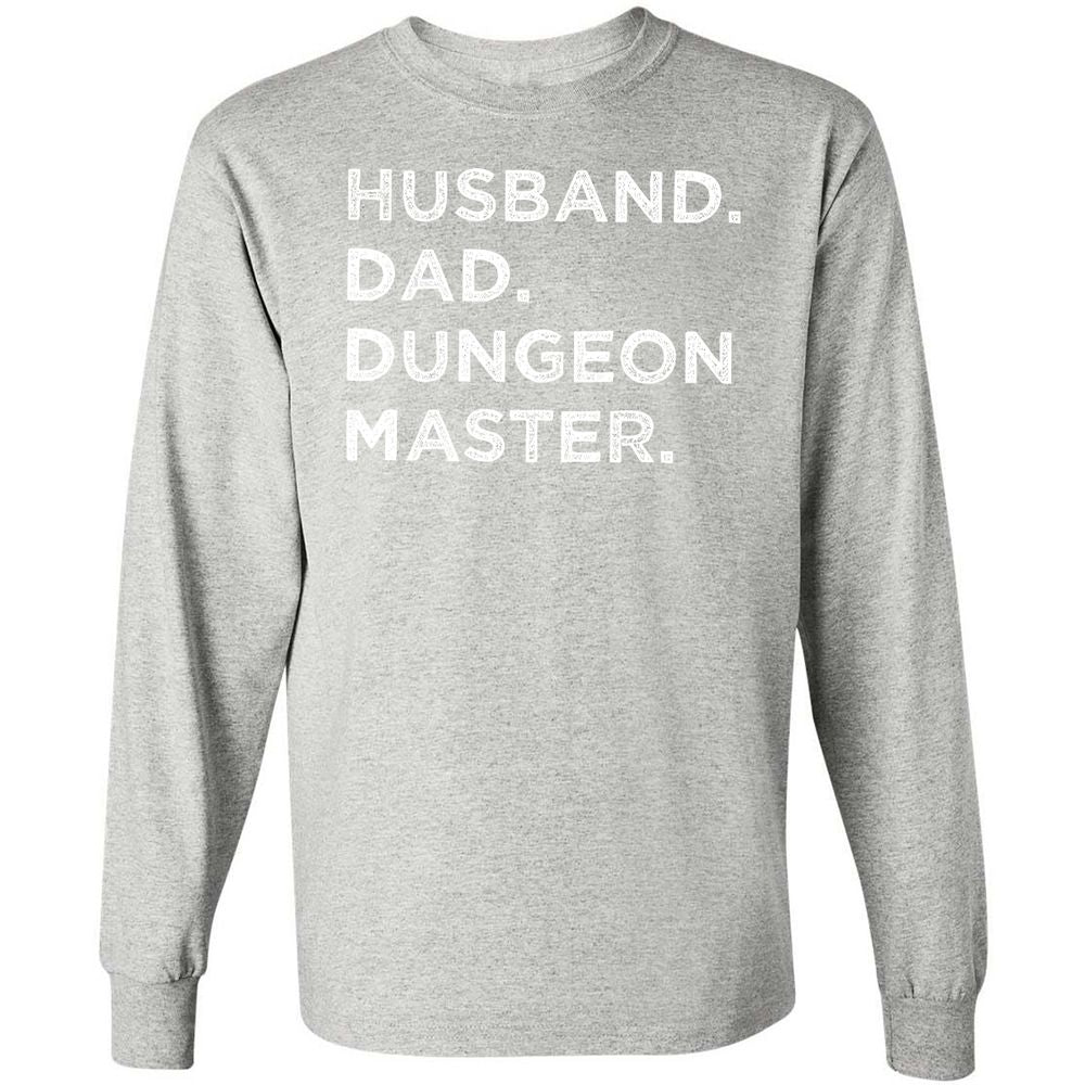 Husband Dad Dungeon Master Long Sleeve T-Shirt - Ash - 7