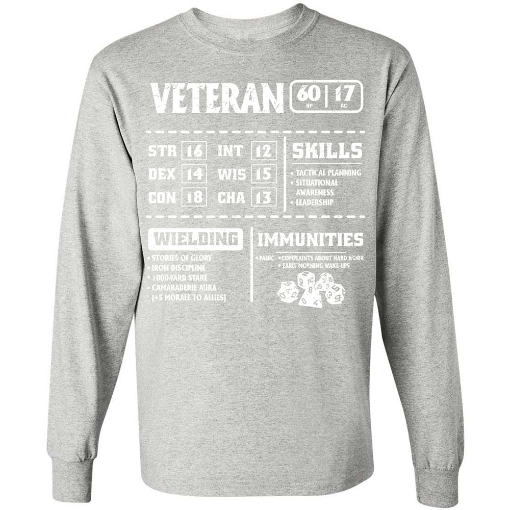 Veteran New Ver. Long Sleeve T-Shirt - Ash - 7