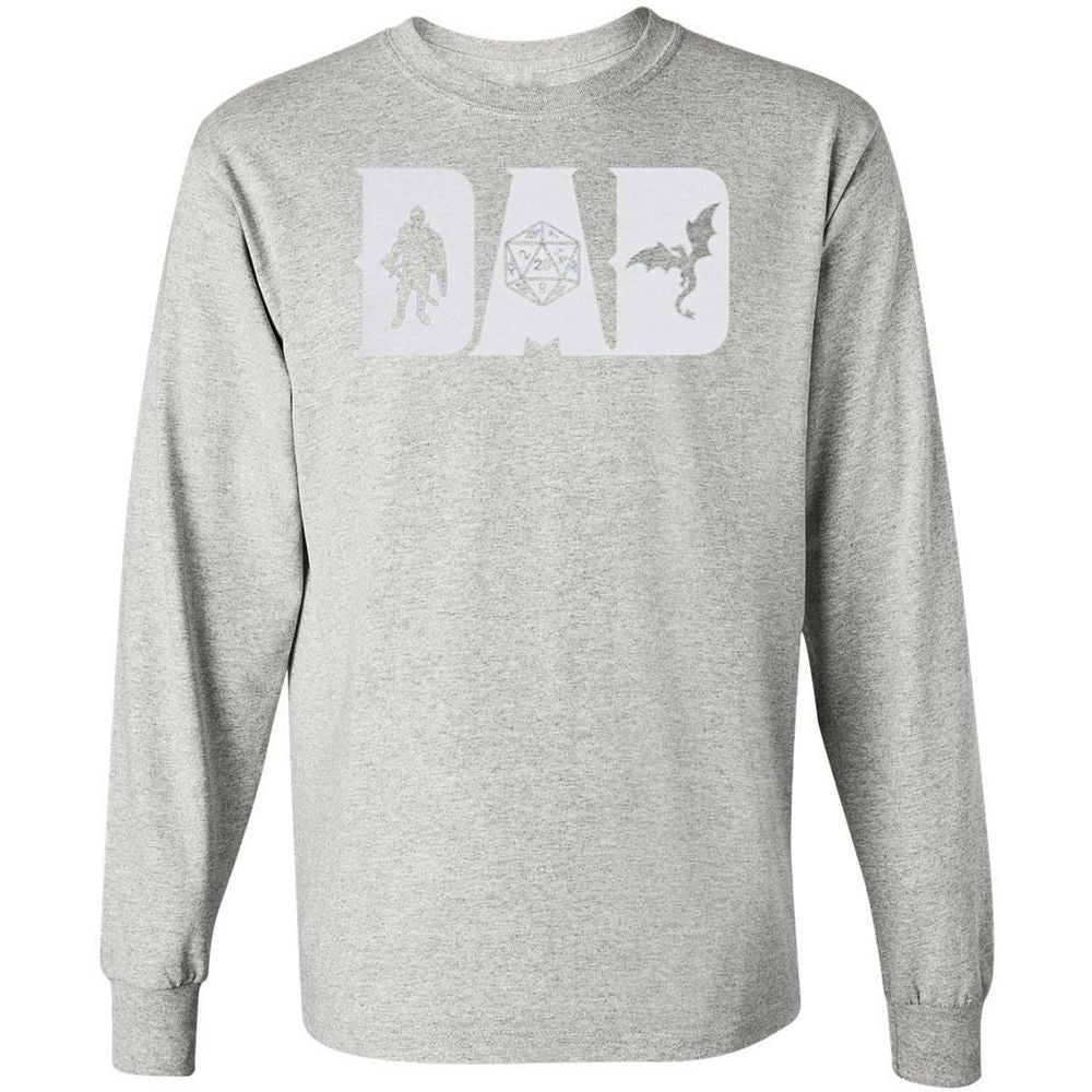 Dad Fathers Day Long Sleeve T-Shirt - Ash - 7