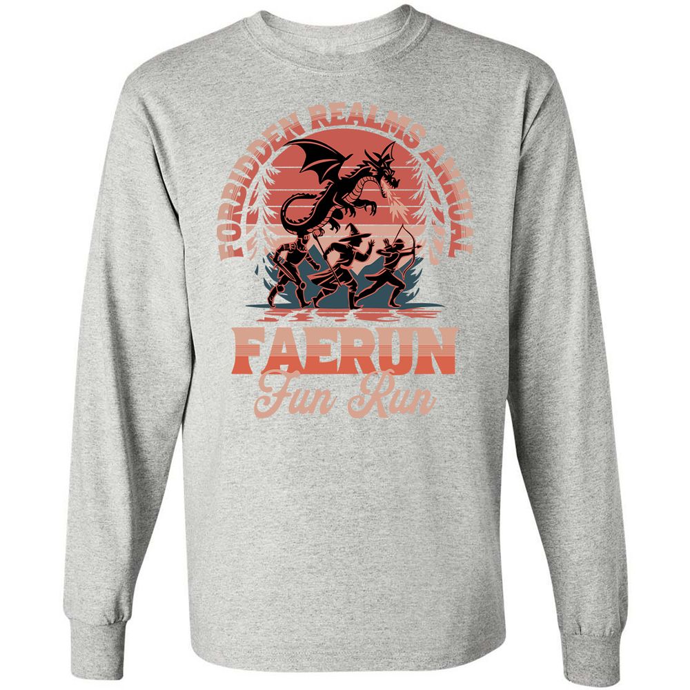 Faerun Fun Run Long Sleeve T-Shirt - Ash - 7