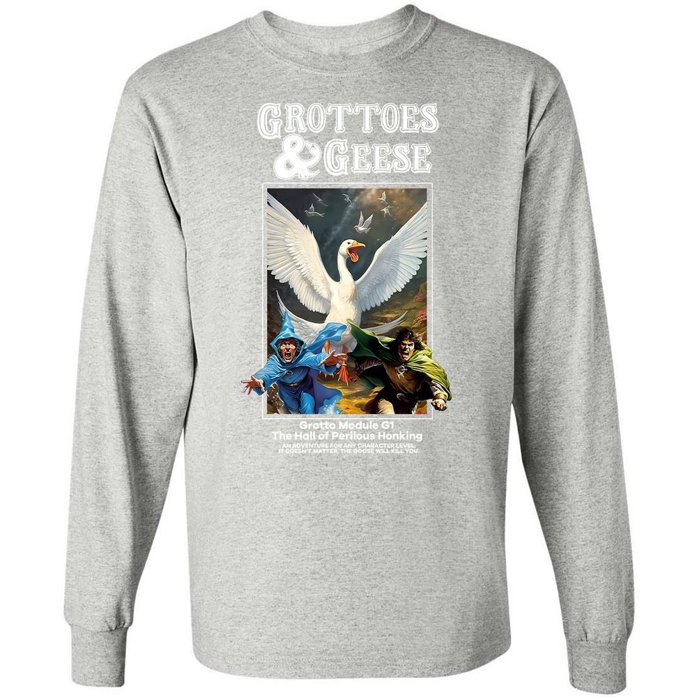 Grottoes & Geese Long Sleeve T-Shirt - Ash - 7
