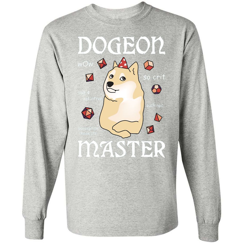 Dogeon Master Long Sleeve T-Shirt - Ash - 7