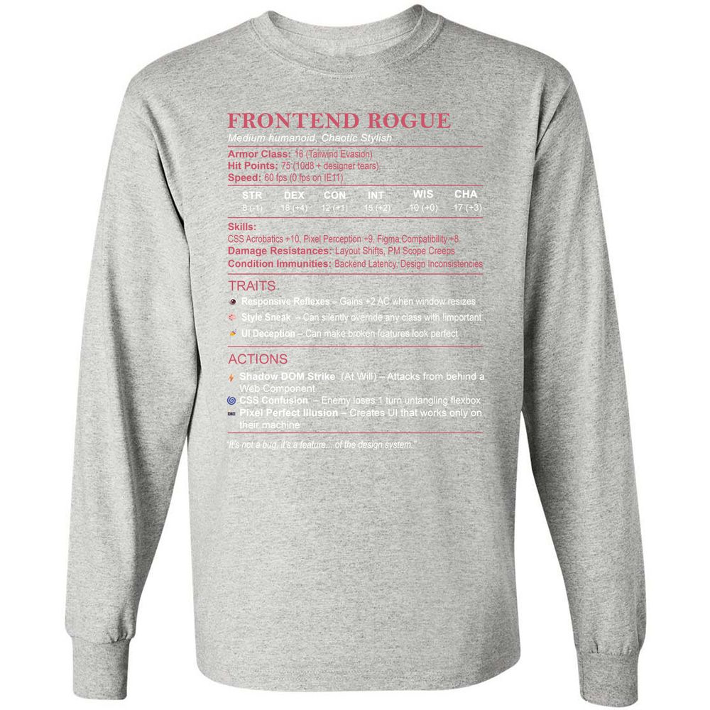 Frontend Rogue Long Sleeve T-Shirt - Ash - 7