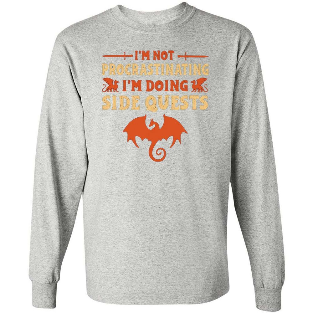 I'm Doing Side Quests Long Sleeve T-Shirt - Ash - 7
