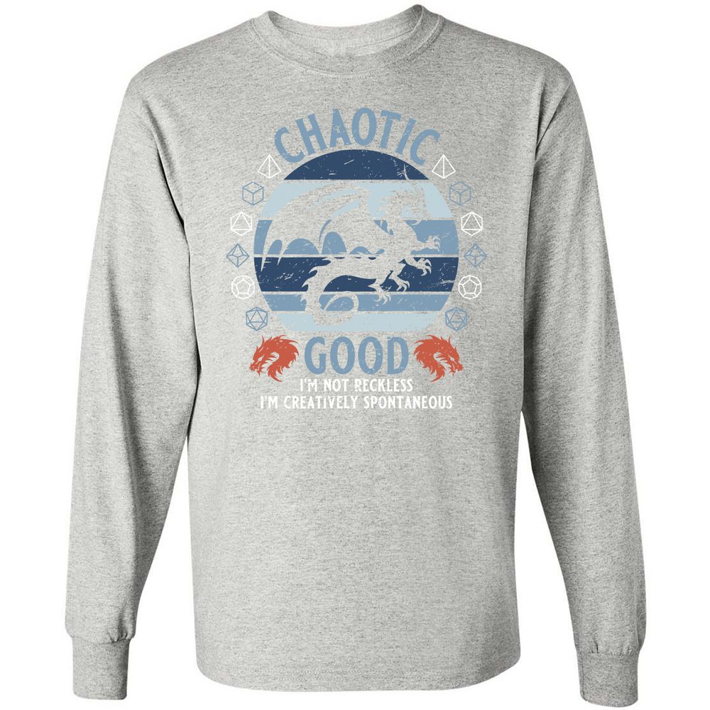 Chaotic Good 2 Long Sleeve T-Shirt - Ash - 7