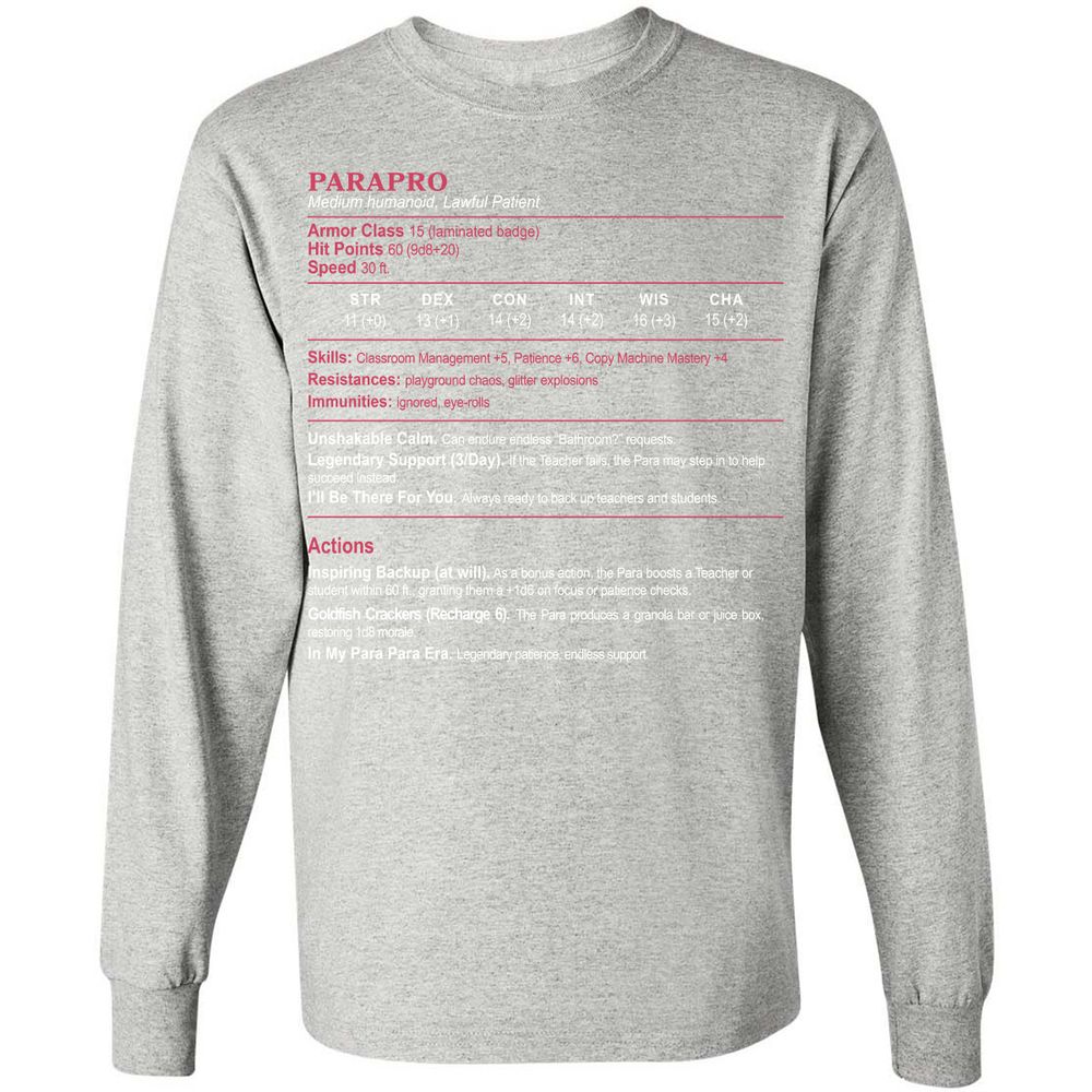para Long Sleeve T-Shirt - Ash - 7